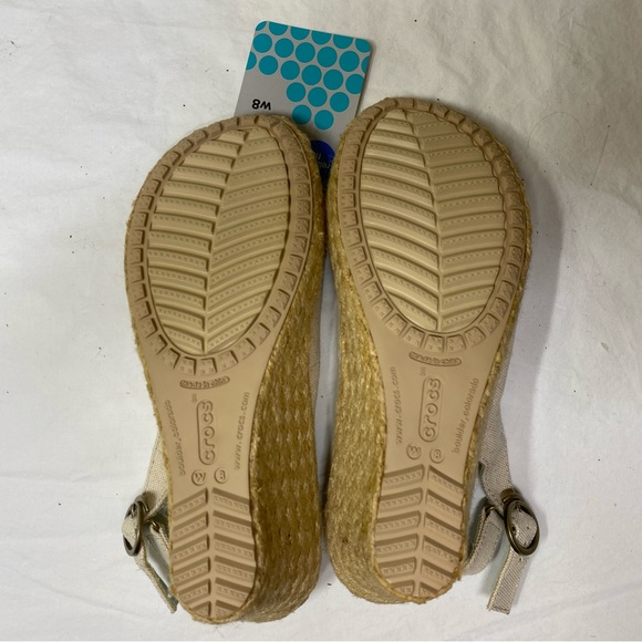 CROCS Shoes Crocs Cream Colored Espadrille Wedge Slingback 8 Nwt